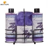 OEM match 4 pieces bathroom lavender bubble bath shower gel set with iron shelf