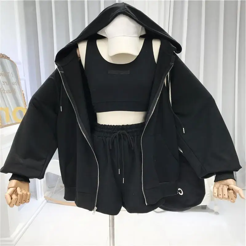Three Pieces Hoodies Set Embroidered Sweatpants Sports Running Pullover Design Oversized Sweatshirt shorts set women M-XXL
Three Pieces Hoodies Set Embroidered Sweatpants Sports Running Pullover Design Oversized Sweatshirt shorts set women M-XXL