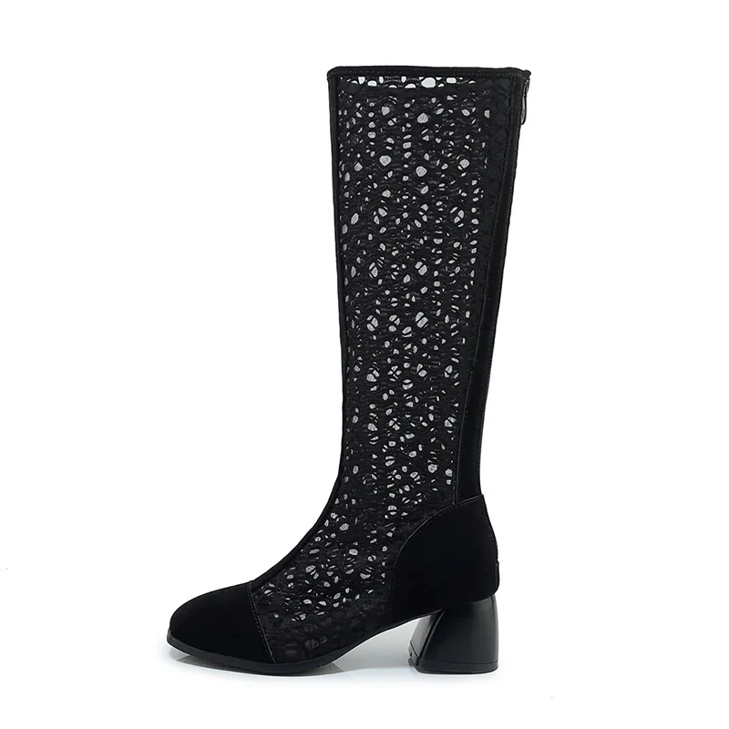 Fashion Summer Hollow-out Mesh Round Head Patchwork Outdoor Boots Knee High, Black
Fashion Summer Hollow-out Mesh Round Head Patchwork Outdoor Boots Knee High, Black