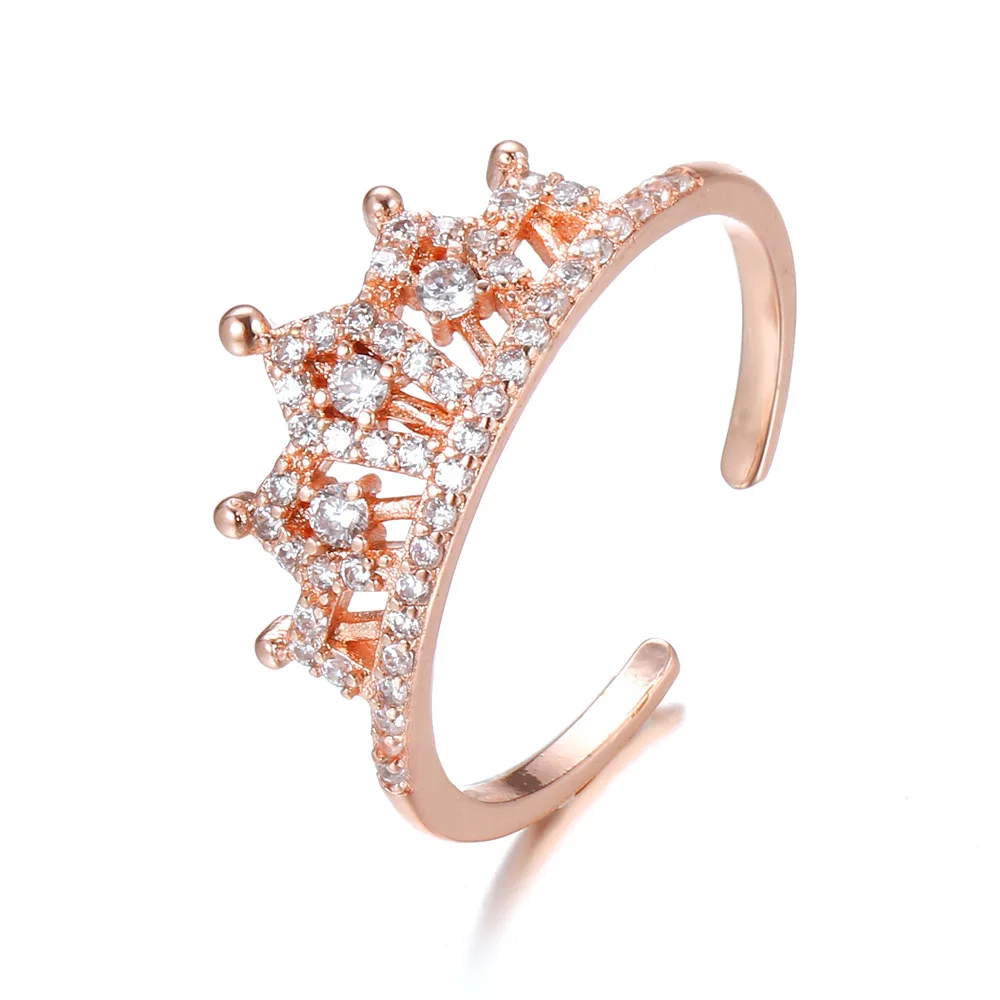 Fashion Design Rose Gold Plated CZ Zircon Princess Crown Open Ring Micro CZ Pave Queen Crown Open Ring
Fashion Design Rose Gold Plated CZ Zircon Princess Crown Open Ring Micro CZ Pave Queen Crown Open Ring