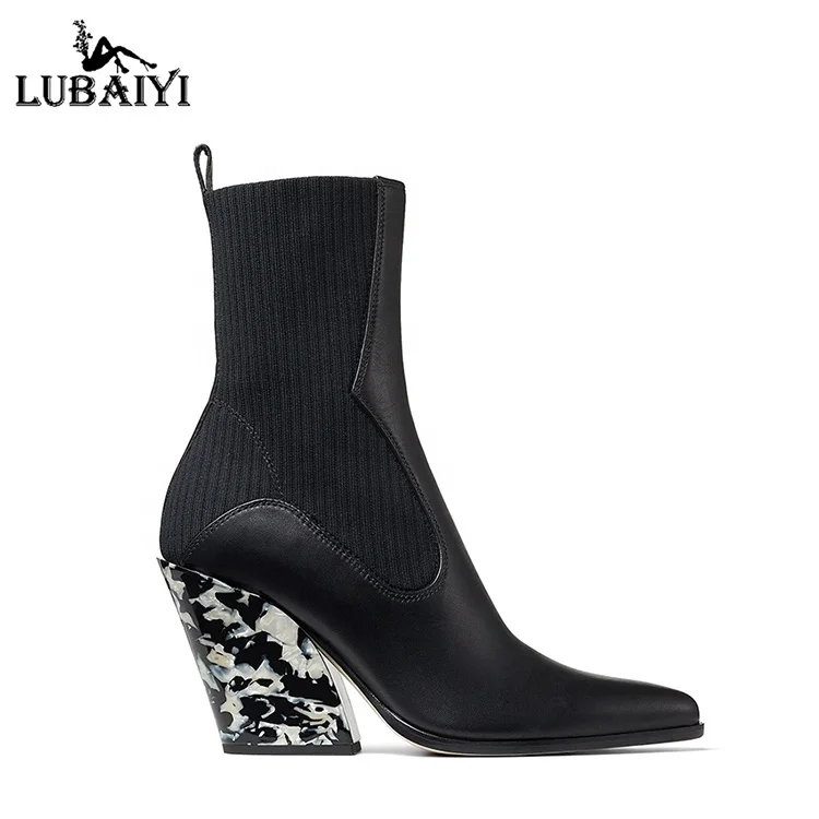 Custom Block Heel Ankle Boots Slip On Elastic High Heel Booties Pointed Toe Winter Chunky Heel Boots For Women, Black/brown/white
Custom Block Heel Ankle Boots Slip On Elastic High Heel Booties Pointed Toe Winter Chunky Heel Boots For Women, Black/brown/white