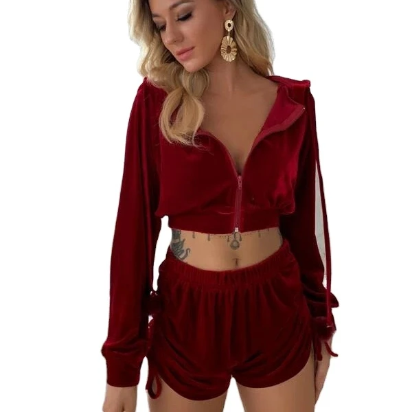 Comfortable Women Long Sleeve Crop Top and Short Drawstring Women Hoodies Velvet Fabric Two Pieces Set, Colorful
Comfortable Women Long Sleeve Crop Top and Short Drawstring Women Hoodies Velvet Fabric Two Pieces Set, Colorful