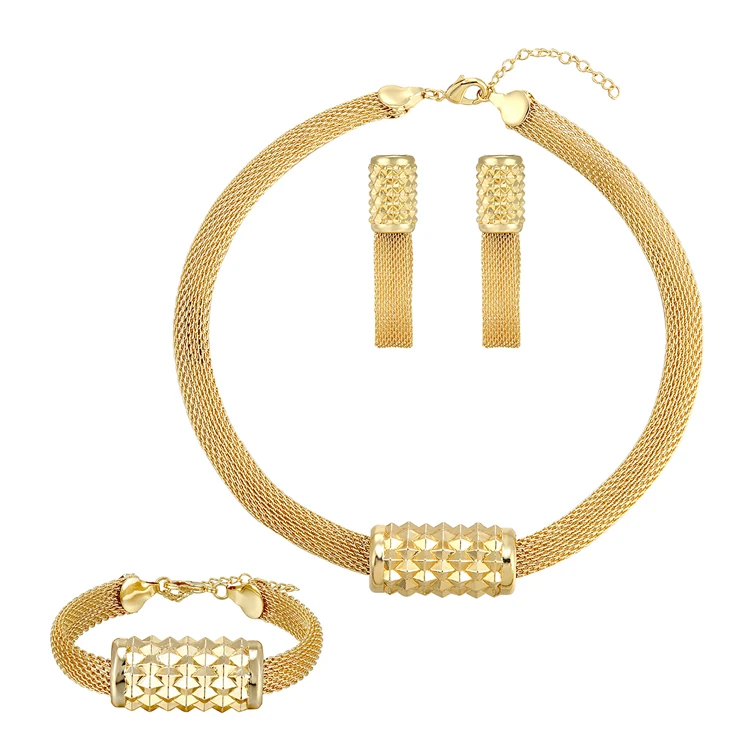 High Quality Fashion 23k Gold Palting Jewelry Women Necklace And Earring Jewelry Sets
High Quality Fashion 23k Gold Palting Jewelry Women Necklace And Earring Jewelry Sets