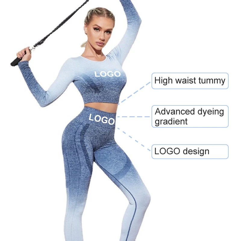 New design sportswear suit workout clothes high waist yoga leggings breathable seamless gradient yoga set
New design sportswear suit workout clothes high waist yoga leggings breathable seamless gradient yoga set