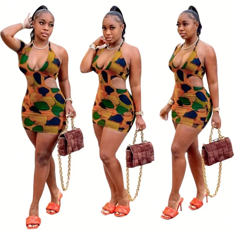 summer dress woman clothing Hollow sexy print sleeveless halter neck strap fashion dress
summer dress woman clothing Hollow sexy print sleeveless halter neck strap fashion dress