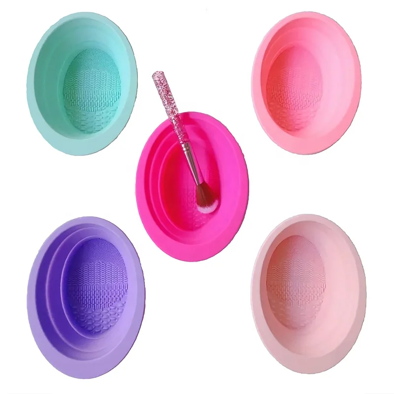 Food Grade Foldable Make up Brush Clean Bowl Collapsible Silicone Makeup Brush Cleaner Bowl, Pink/purple/mint/hot pink
Food Grade Foldable Make up Brush Clean Bowl Collapsible Silicone Makeup Brush Cleaner Bowl, Pink/purple/mint/hot pink