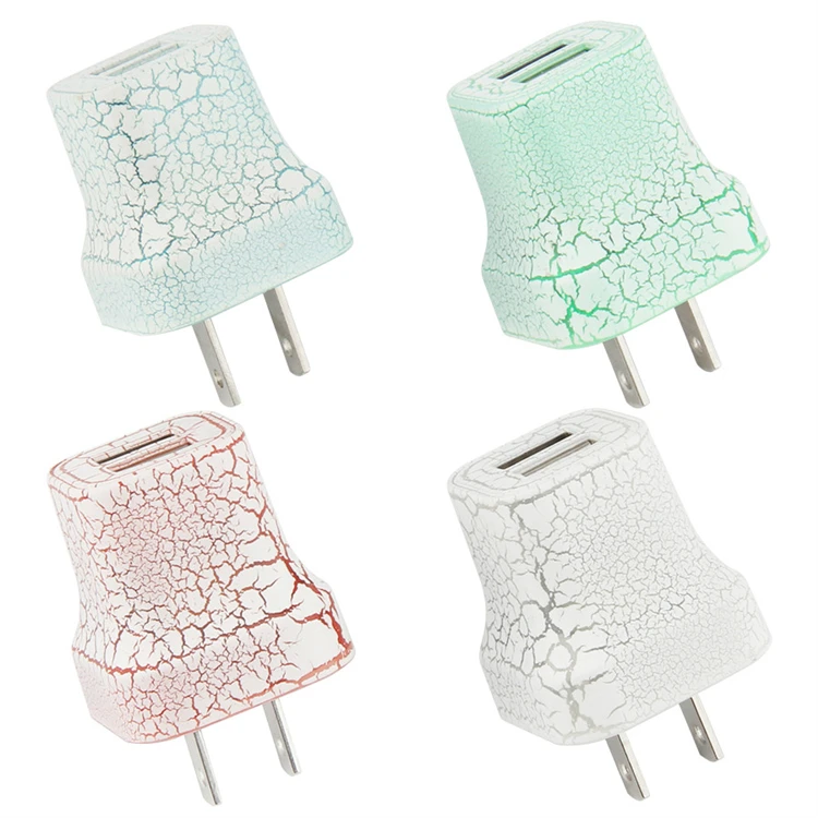 Colorful US Plug LED Dual USB Wall Charger with Crack Style Glowing Light 5V2.1A Travel Home Fast Charging Phone Charger Adapter, Blue, white, green, pink
Colorful US Plug LED Dual USB Wall Charger with Crack Style Glowing Light 5V2.1A Travel Home Fast Charging Phone Charger Adapter, Blue, white, green, pink