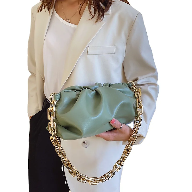 New Design Women Metal Chains Pleated PU Leather Ladies Fancy Cloud Shoulder Bag ruched bags
New Design Women Metal Chains Pleated PU Leather Ladies Fancy Cloud Shoulder Bag ruched bags