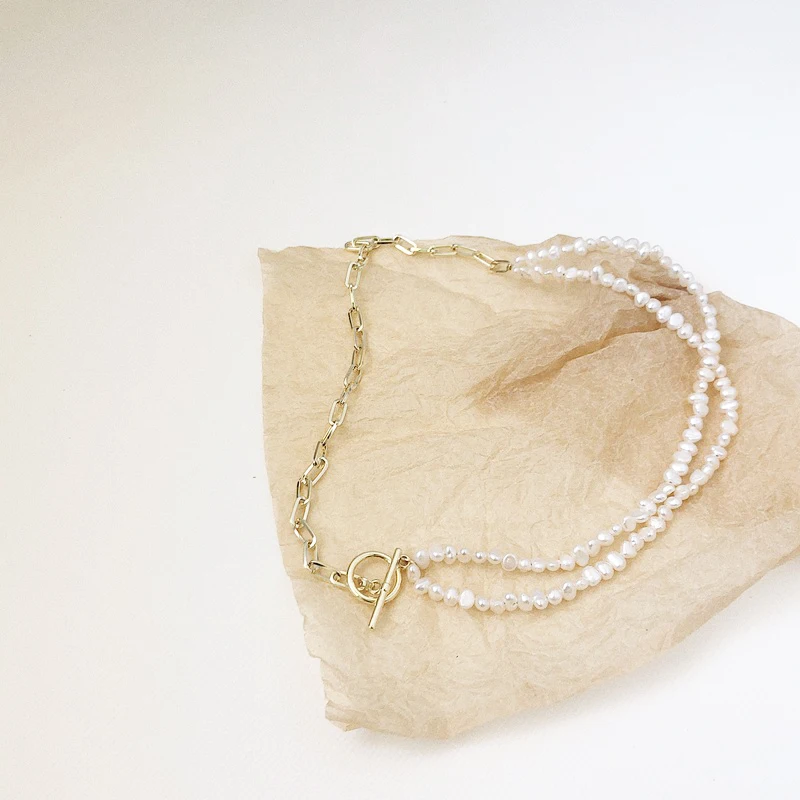 Trendy Half Link Chain Half Double-layer Pearl Necklace Asymmetric OT Buckle Clavicle Chain Vintage Simple Women Jewelry
Trendy Half Link Chain Half Double-layer Pearl Necklace Asymmetric OT Buckle Clavicle Chain Vintage Simple Women Jewelry