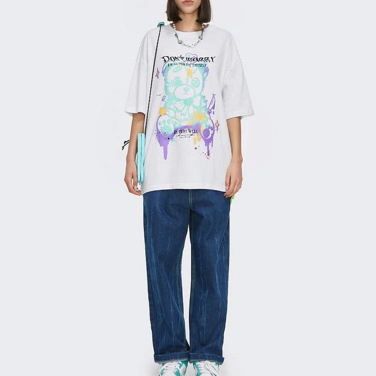 WORKOUT Unisex ditigal print loose t shirt paint splatter 100% cotton white shirt crew ncek plus size t shirt
WORKOUT Unisex ditigal print loose t shirt paint splatter 100% cotton white shirt crew ncek plus size t shirt