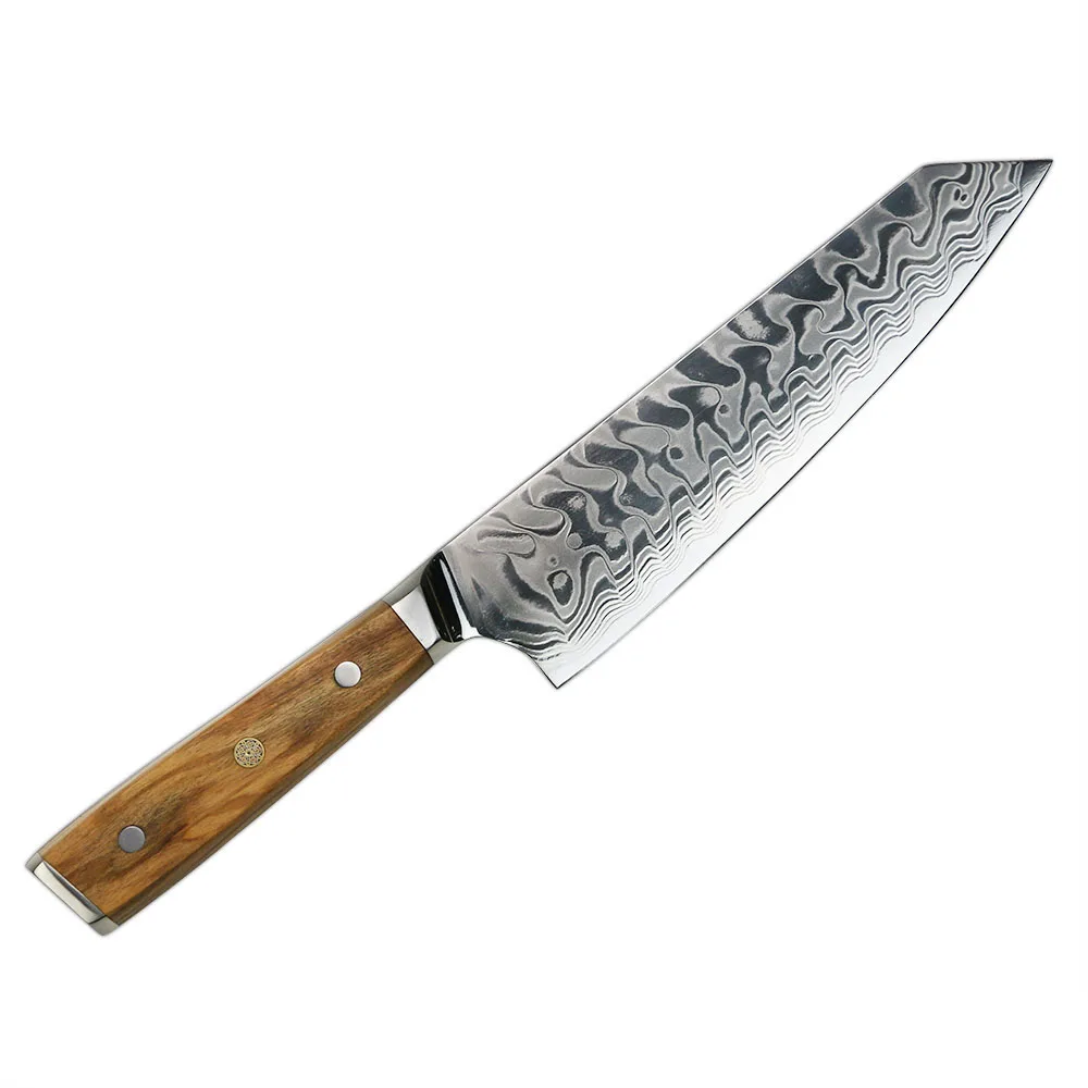 Hot Selling AUS10V Core core patten Kiritsuke Knife with olive wood, Customized color
Hot Selling AUS10V Core core patten Kiritsuke Knife with olive wood, Customized color