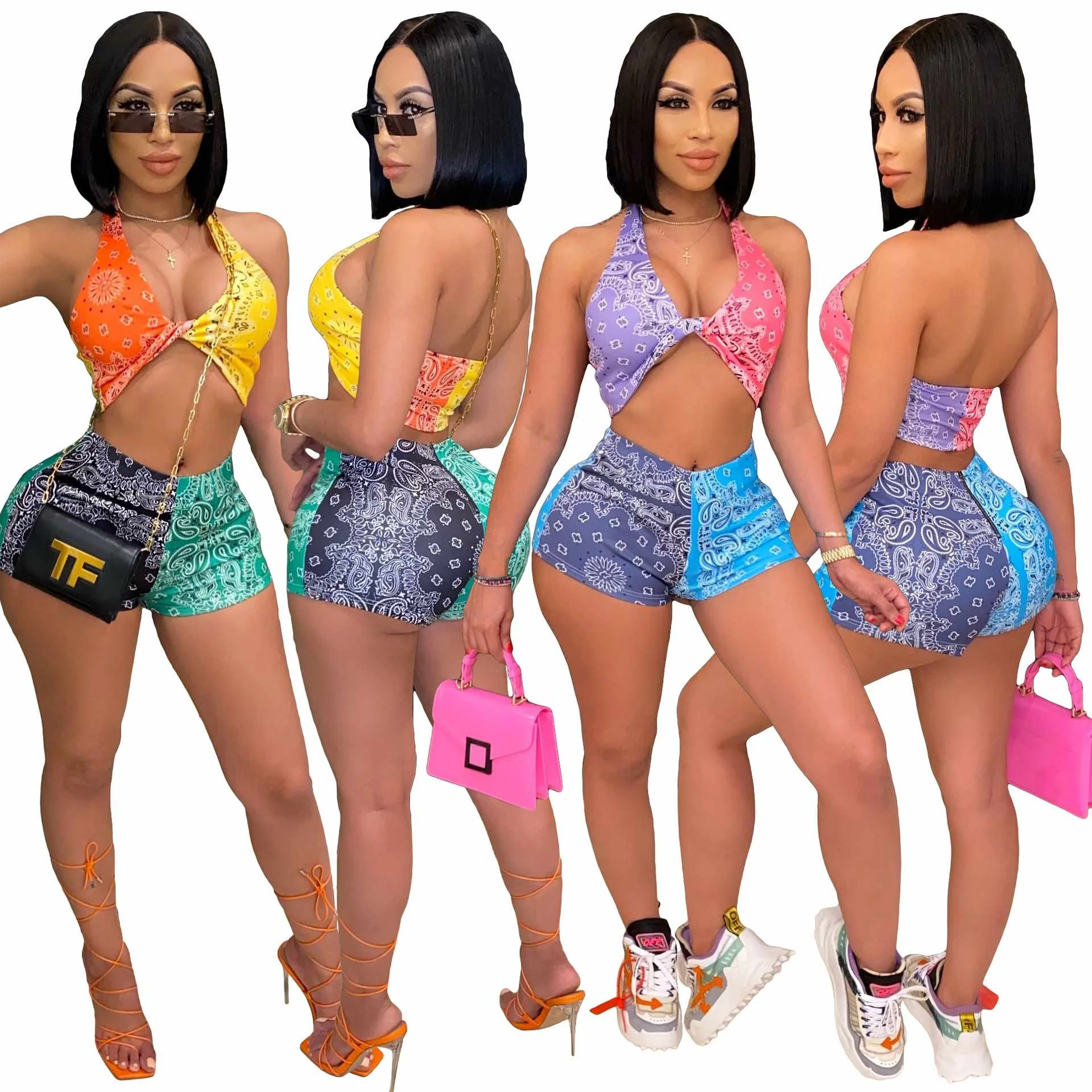 Quality assured factory new design matching color summer sets halter printing sexy bra 2 pieces strapless outfits women
Quality assured factory new design matching color summer sets halter printing sexy bra 2 pieces strapless outfits women