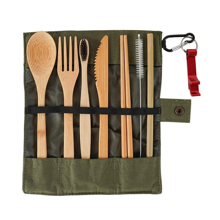 Portable Bamboo Cutlery Set with toothbrush Cutlery Travel Set Reusable Utensils Bamboo Wooden Fork Knife Spoon, Natural color
Portable Bamboo Cutlery Set with toothbrush Cutlery Travel Set Reusable Utensils Bamboo Wooden Fork Knife Spoon, Natural color