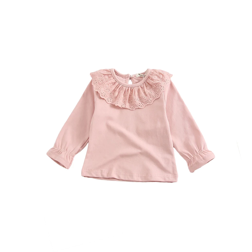 Autumn Cotton Korean Long Sleeve Lace Ruffle Collar Tops Baby Girls Plain Bottoming Shirts, Customized colors
Autumn Cotton Korean Long Sleeve Lace Ruffle Collar Tops Baby Girls Plain Bottoming Shirts, Customized colors