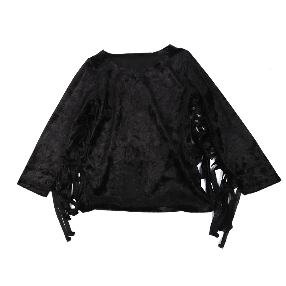 Wholesale Children Girls Casual A-line Crew Neck Ribbed Knit Tassel Sleeve Pullover Blouses Top, Black
Wholesale Children Girls Casual A-line Crew Neck Ribbed Knit Tassel Sleeve Pullover Blouses Top, Black