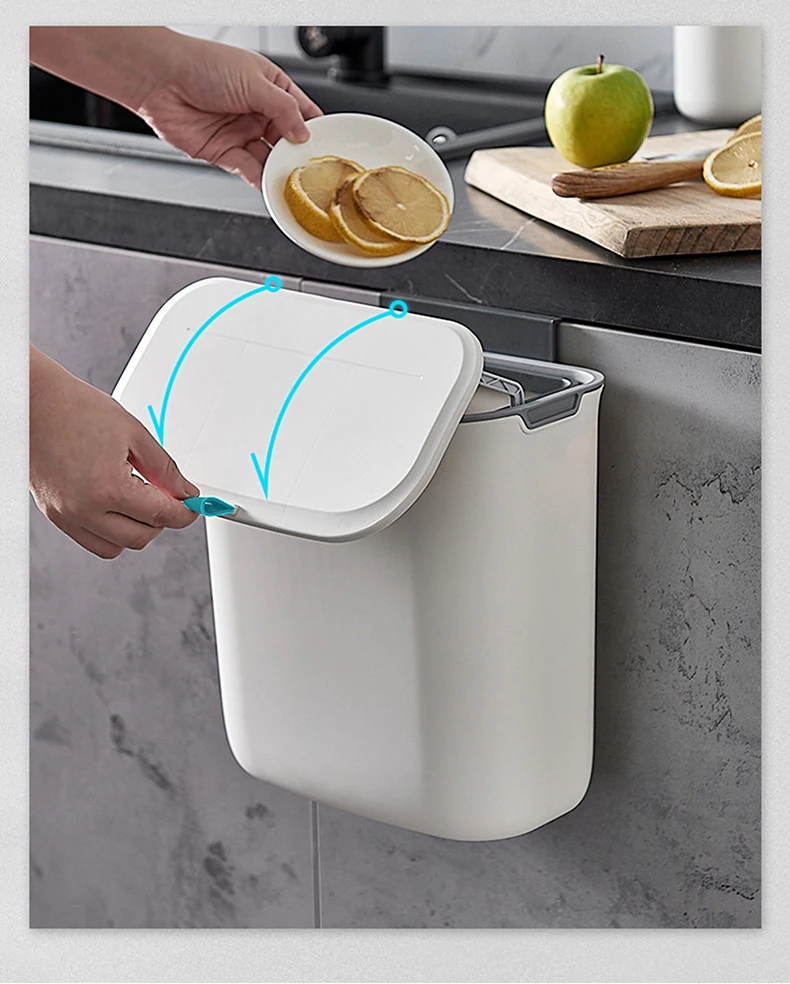 DYS34 Wall Mounted Kitchen Trash Can Household Non-perforated Hanging Trash Can With Lid Creative Wastebasket Trash, White
DYS34 Wall Mounted Kitchen Trash Can Household Non-perforated Hanging Trash Can With Lid Creative Wastebasket Trash, White
