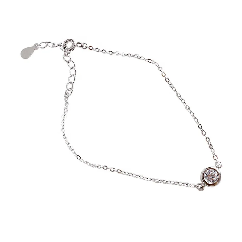NewSB79 personalized single round zircon bracelet link string bracelet 925 sterling silver bracelet
NewSB79 personalized single round zircon bracelet link string bracelet 925 sterling silver bracelet