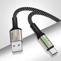 

Latest Fashion Automatically Power-Off 2.4A 1.2M Data Cable Line Braided Nylon Usb Cable For Iphone
