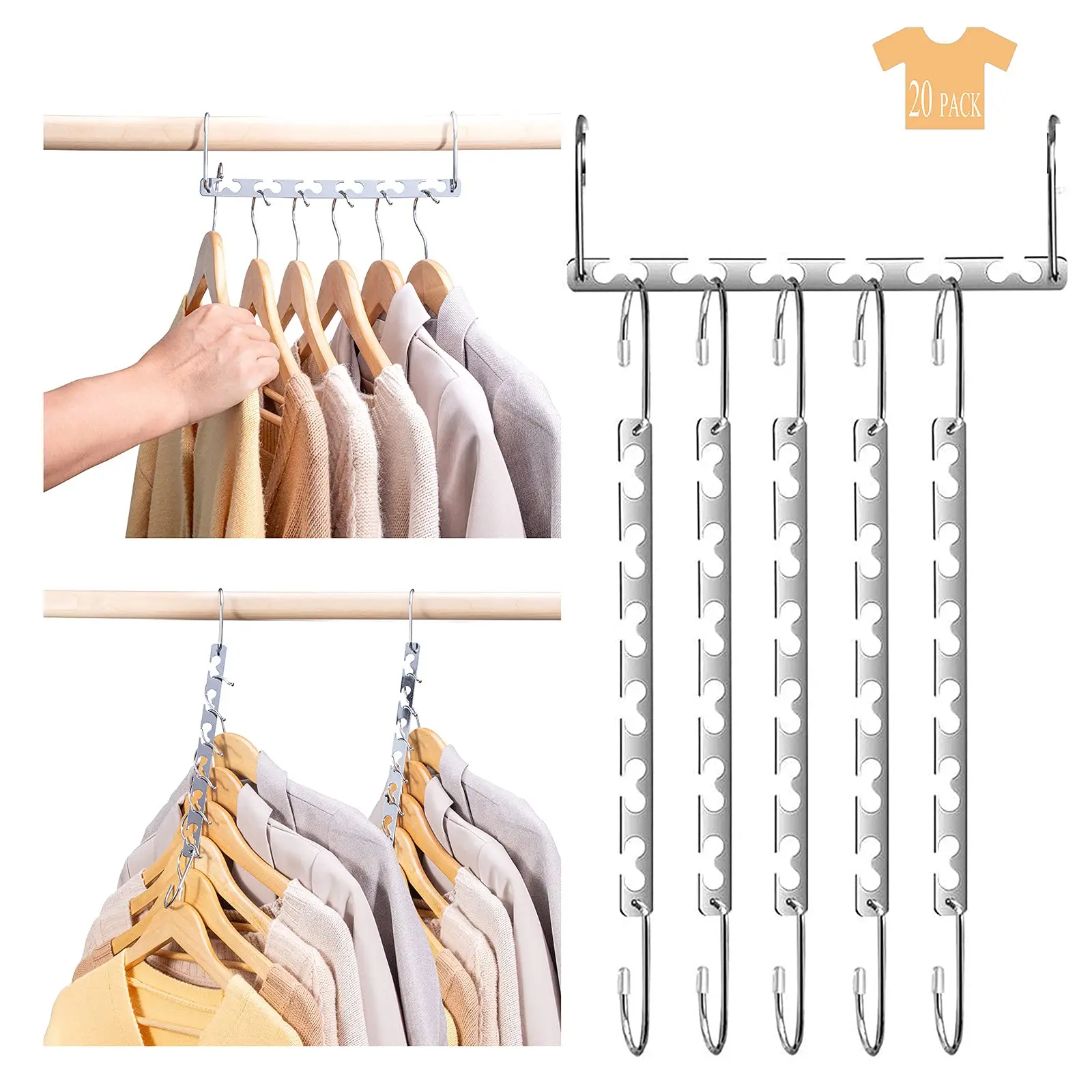 Hot sale Space Saving cascading metal magic Clothing Hanger Organizer Stainless steel metal hanger wholesale
Hot sale Space Saving cascading metal magic Clothing Hanger Organizer Stainless steel metal hanger wholesale