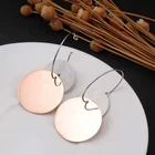 Euramerican Fashionable Style Lady Silver Color Wafer 316L Stainless Steel Hoop Drop Earrings