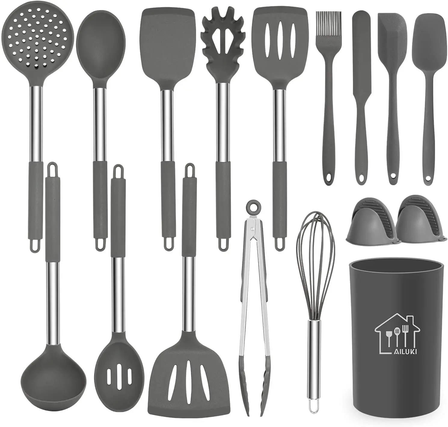 Non-stick Heat Resistant Silicone,Cookware with Stainless Steel Handle Kitchen Utensils 17 Pcs Cooking Utensils Set
Non-stick Heat Resistant Silicone,Cookware with Stainless Steel Handle Kitchen Utensils 17 Pcs Cooking Utensils Set