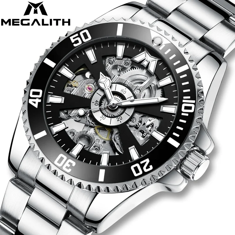 MEGALITH Mechanical automatic Original Unique Design Wrist Watches For Men Business Classic Trendy Stainless Steel Men Watch
MEGALITH Mechanical automatic Original Unique Design Wrist Watches For Men Business Classic Trendy Stainless Steel Men Watch