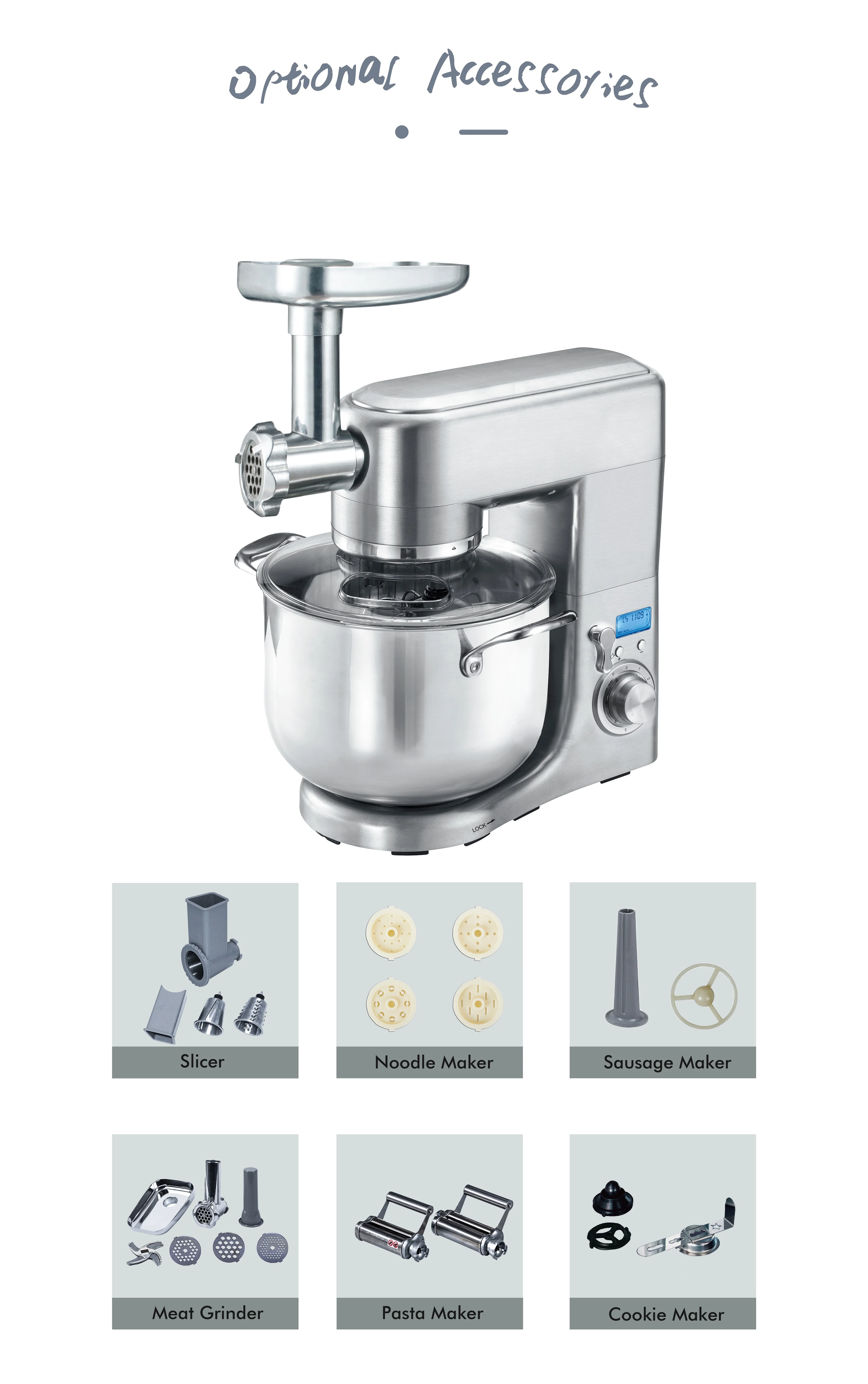 Stainless steel 10 liter ood mixer bracket automatic flour egg bread planetary mixer