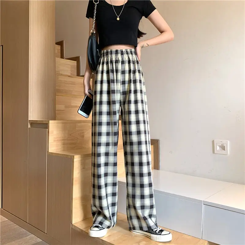 Summer Wide Leg Pants For Women Casual Elastic High Waist 2021New Fashion Loose Plaid Long Pants, Picture
Summer Wide Leg Pants For Women Casual Elastic High Waist 2021New Fashion Loose Plaid Long Pants, Picture
