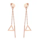 Rose Gold Earring Earrings Earrings Women Factory Fancy Cheap Rose Gold Earring Women Triangle Pendant Drop Earrings