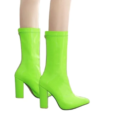 Dropshipping autumn winter fashion candy color chunky high heel boots for ladies shoes
Dropshipping autumn winter fashion candy color chunky high heel boots for ladies shoes