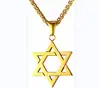 Men Women Jewish Jewelry Megan Star of David Pendant Necklace 18K Gold Israel Necklace, Rope or Leather Chain