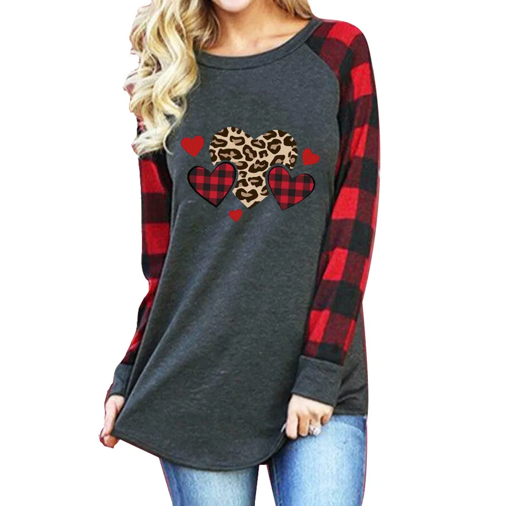 2021 autumn and winter new color matching women's long-sleeved Valentine's Day print series women's tops, Picture showed 
2021 autumn and winter new color matching women's long-sleeved Valentine's Day print series women's tops, Picture showed