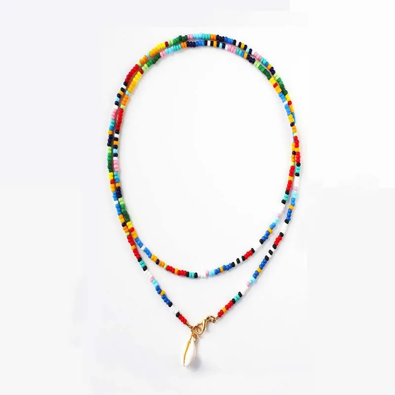 Bohemian colorful rice bead natural shell necklace handmade beaded necklace long necklace women
Bohemian colorful rice bead natural shell necklace handmade beaded necklace long necklace women