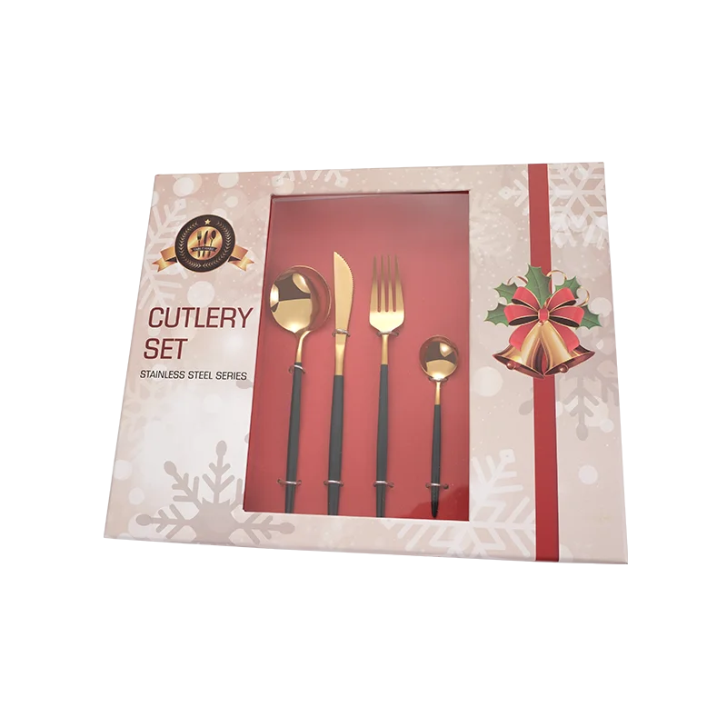 Christmas Gift Stainless Steel Gold Colored Cutlery Set Knife Spoon Fork Flatware 24pcs Cutlery with box, Black gold ,green gold ,red gold ,blue gold ,white gold ,pink gold
Christmas Gift Stainless Steel Gold Colored Cutlery Set Knife Spoon Fork Flatware 24pcs Cutlery with box, Black gold ,green gold ,red gold ,blue gold ,white gold ,pink gold