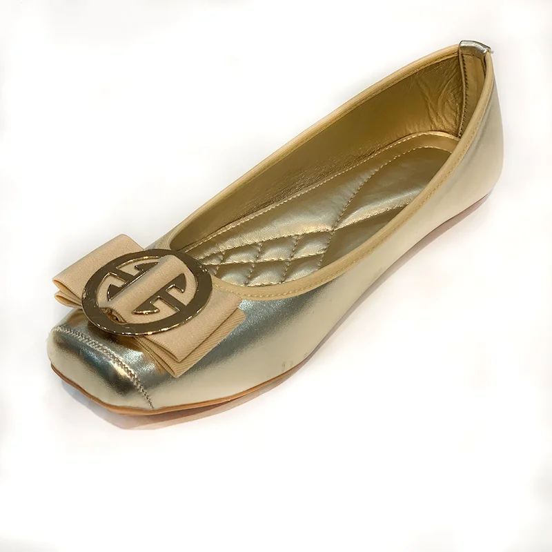 High quality leather PU women flat pump shoes classic design metal buckle ballet shoes for office lady
High quality leather PU women flat pump shoes classic design metal buckle ballet shoes for office lady
