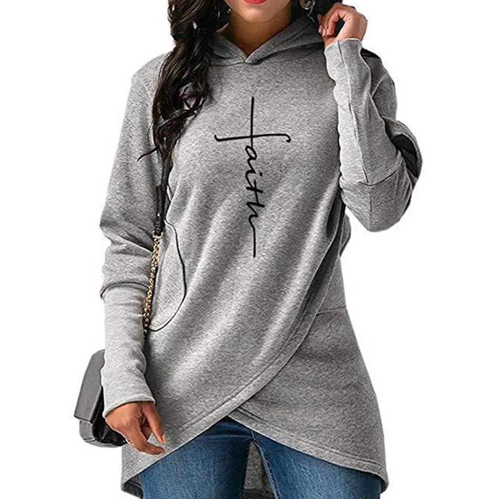 Women Pullover Tops Solid Long Sleeve Pocket Drawstring FAITH Womens Hoodies Sweatshirts
Women Pullover Tops Solid Long Sleeve Pocket Drawstring FAITH Womens Hoodies Sweatshirts