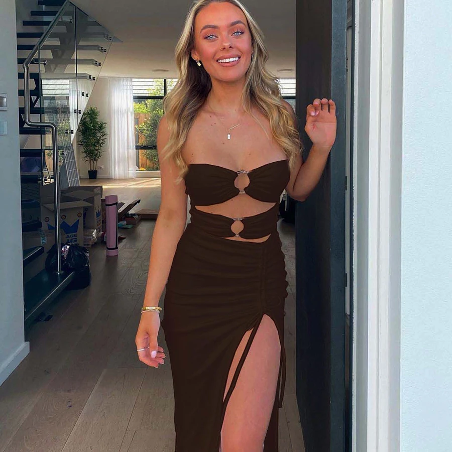 Peeqi fashion Summer women clothing Solid color strapless Hollow Out Drawstring Bodycon maxi Dresses Women Casual party Dress
Peeqi fashion Summer women clothing Solid color strapless Hollow Out Drawstring Bodycon maxi Dresses Women Casual party Dress