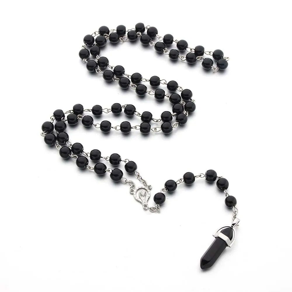 Hexagonal Column Pendant Black Pearl Necklace Charm Pendant Necklace Religious Jewelry, Colors
Hexagonal Column Pendant Black Pearl Necklace Charm Pendant Necklace Religious Jewelry, Colors