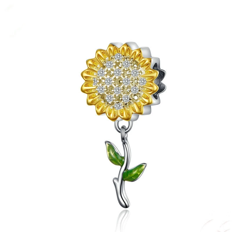 New Arrived Women Enamel 925 Silver Sterling Zircon Sunflower Bead Pendant Sterling Silver Jewelry 925 For Bracelet Necklace
New Arrived Women Enamel 925 Silver Sterling Zircon Sunflower Bead Pendant Sterling Silver Jewelry 925 For Bracelet Necklace
