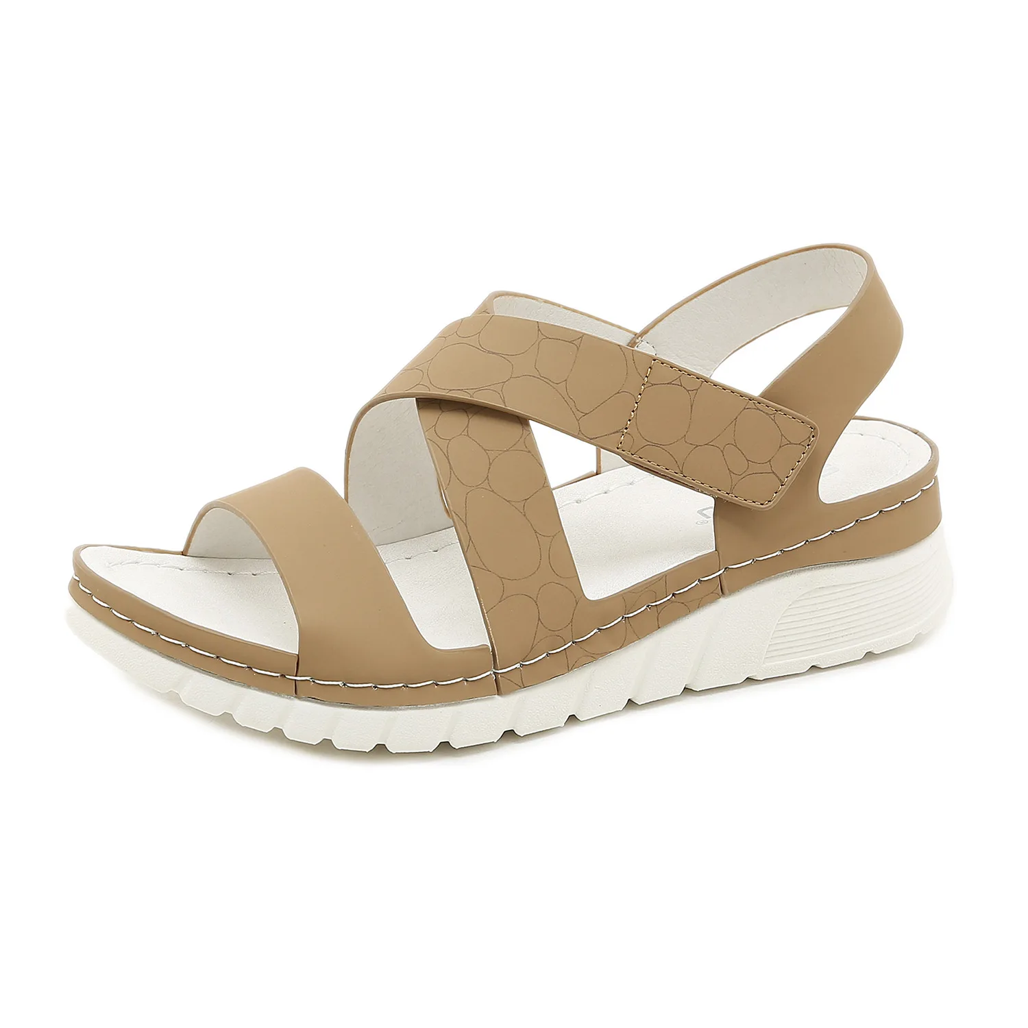 2021 New Arrivals Ladies Sandals Round Toe Open Toe Wedges Solid Color Ladies Rubber Sole Summer Sandals
2021 New Arrivals Ladies Sandals Round Toe Open Toe Wedges Solid Color Ladies Rubber Sole Summer Sandals