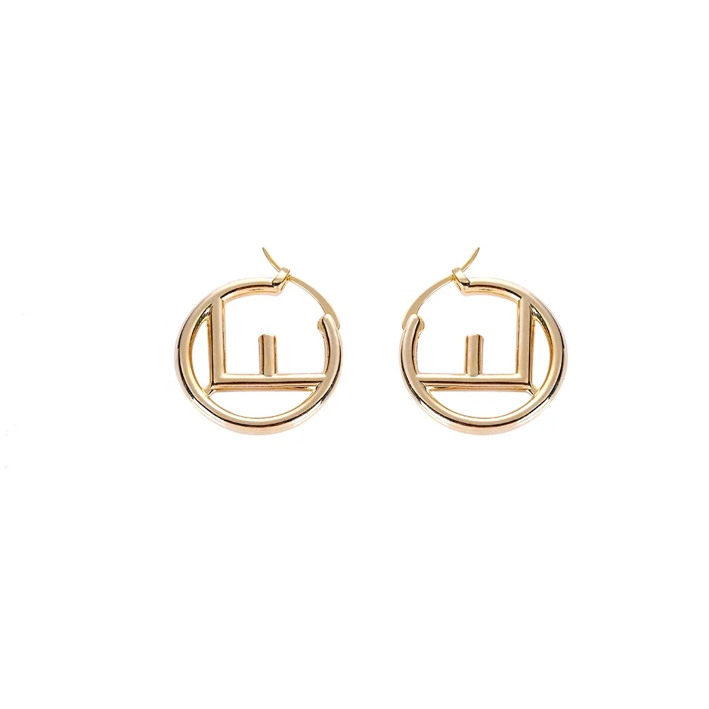 Luxury Brand Earring FF Hoop Earrings Gold Plated Earring Fashion Jewellery Gold Round no diamond FF women's For Wedding, Picture shows
Luxury Brand Earring FF Hoop Earrings Gold Plated Earring Fashion Jewellery Gold Round no diamond FF women's For Wedding, Picture shows