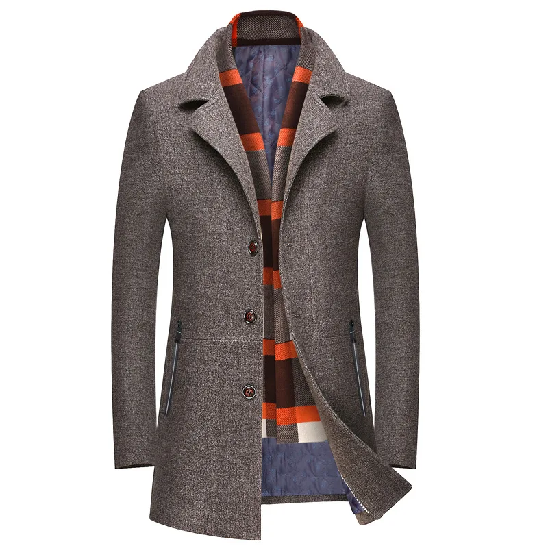 2021 winter new design men's thickened Lapel Scarf Collar wool woolen coat men's long coat, Picture shows
2021 winter new design men's thickened Lapel Scarf Collar wool woolen coat men's long coat, Picture shows