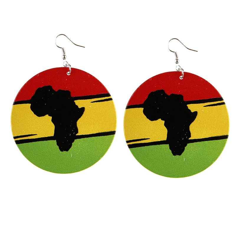 Wholesale One Side Printed Round Wooden Earrings African Letter Colorful African Map of Africa Earrings Jewelry
Wholesale One Side Printed Round Wooden Earrings African Letter Colorful African Map of Africa Earrings Jewelry