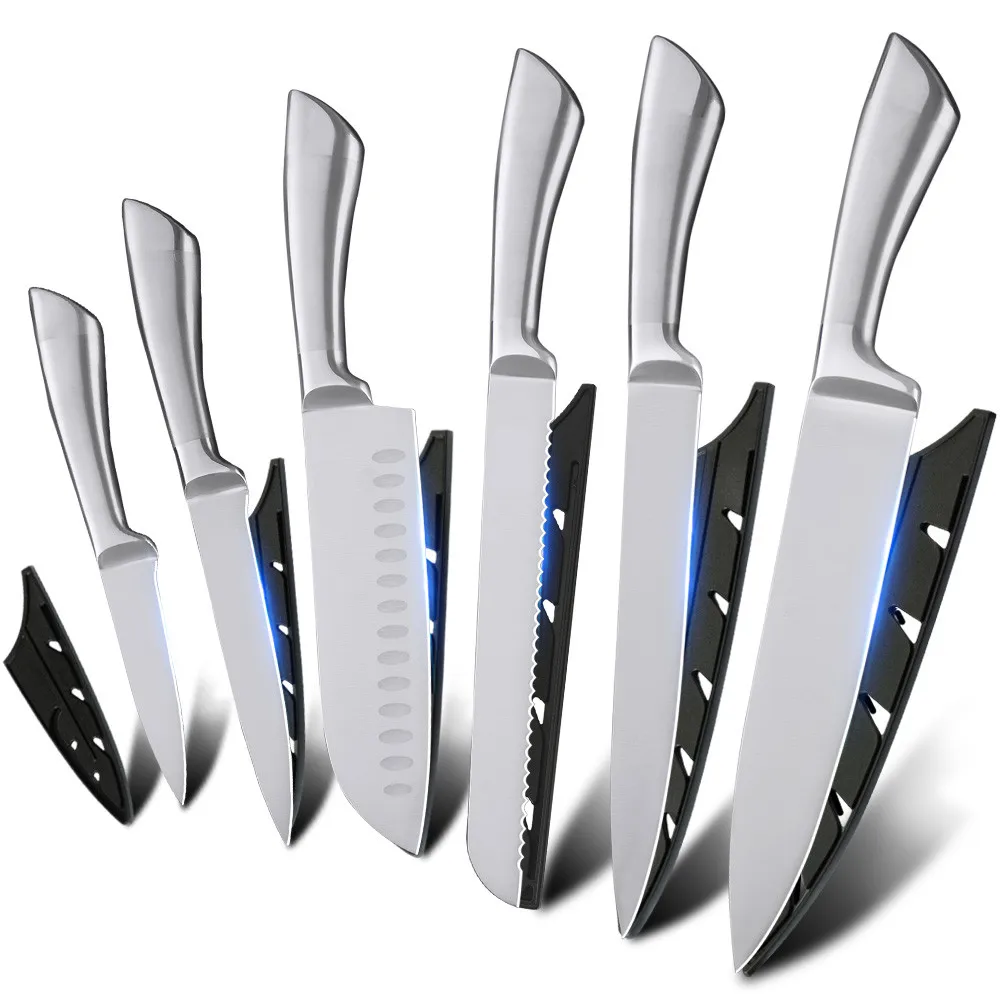 Wholesale 6-piece Stamped 3Cr13 Stainless Steel High Quality Kitchen Knife Set, Light grey
Wholesale 6-piece Stamped 3Cr13 Stainless Steel High Quality Kitchen Knife Set, Light grey
