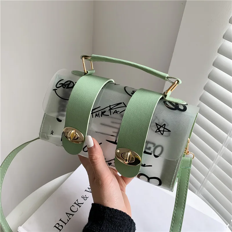 Hot Sale Korean Graffiti Crossbody Handbags For Women Luxury Clear PVC Shoulder Purses And Ladies Small Handbags Jelly Bags, 3 colors
Hot Sale Korean Graffiti Crossbody Handbags For Women Luxury Clear PVC Shoulder Purses And Ladies Small Handbags Jelly Bags, 3 colors
