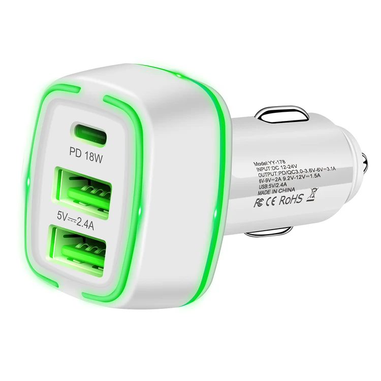 Ballena 2020 New Arrival Type C PD Car Charger 2 Usb Car Charger Quick Charge 2.4A Quick Charge 3.0 Car Charger Dual usb
Ballena 2020 New Arrival Type C PD Car Charger 2 Usb Car Charger Quick Charge 2.4A Quick Charge 3.0 Car Charger Dual usb
