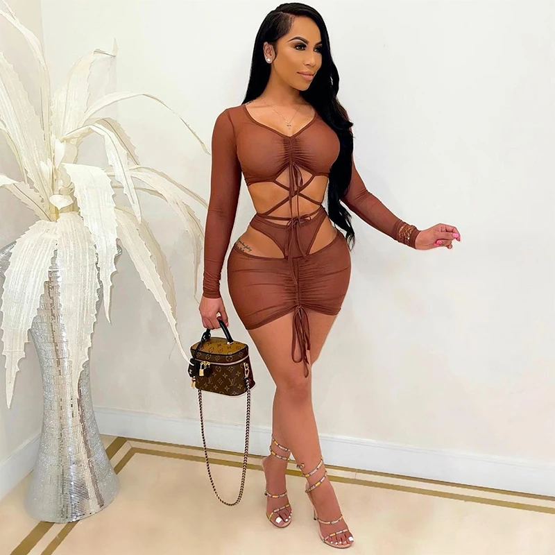 2021 Hot Selling Tied Drawstring See Through Mesh Tassels slim fit mini Pleated skirt dress for women
2021 Hot Selling Tied Drawstring See Through Mesh Tassels slim fit mini Pleated skirt dress for women