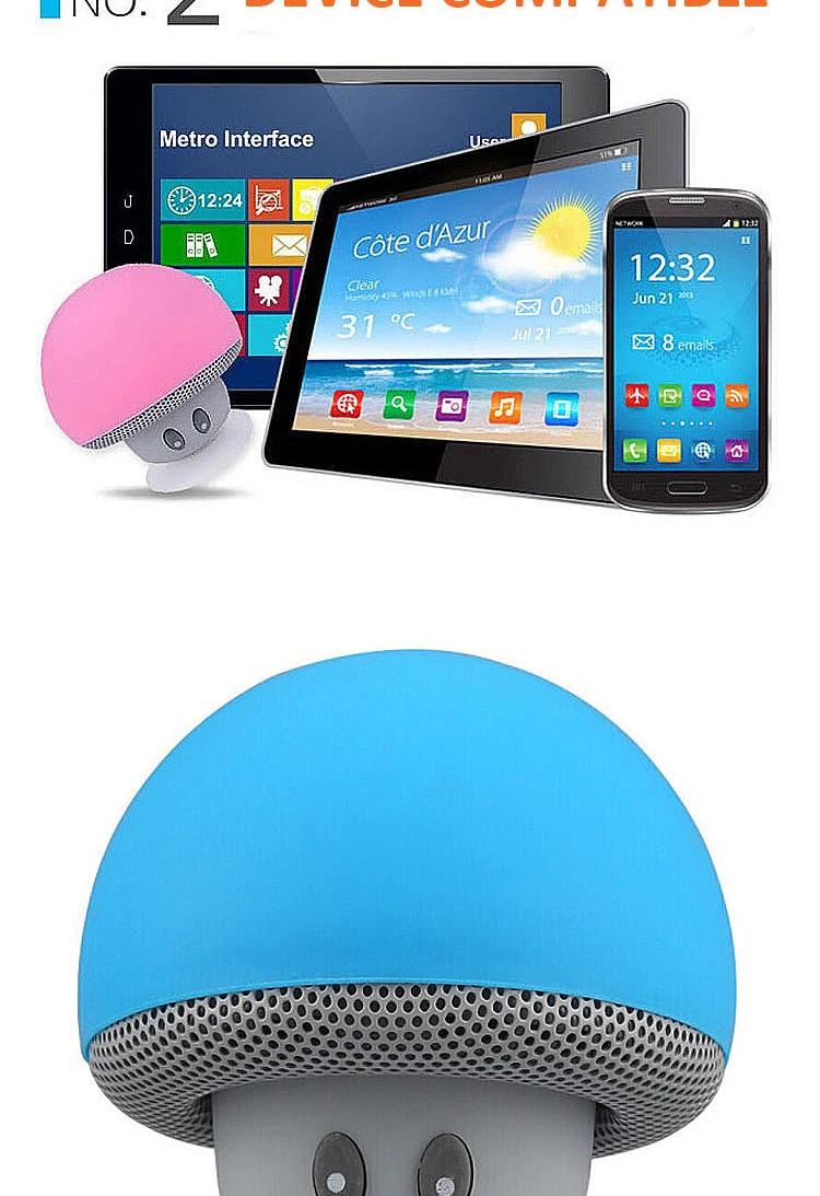 2019 Cheap Custom Cute Mini music Silicone Multifunctional Wireless Speakers Portable Outdoor Mushroom Bluetooth Speaker - ANKUX.COM