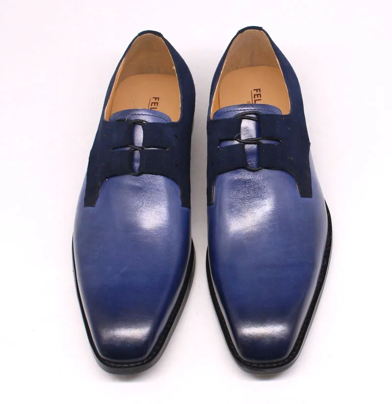 FELIX CHU Square Plain Toe Handmade Men's Dress Shoes Genuine Leather Suede Blue Green Patina Oxford Shoes for Men Wedding Shoes, Color
FELIX CHU Square Plain Toe Handmade Men's Dress Shoes Genuine Leather Suede Blue Green Patina Oxford Shoes for Men Wedding Shoes, Color