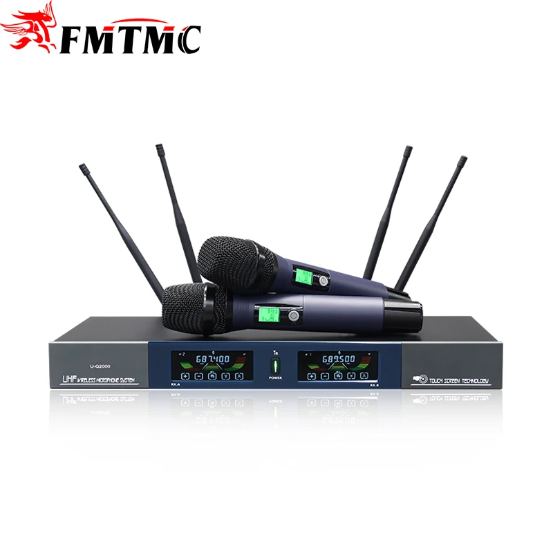 Factory Price U-Q2000 Professional Sound System Handheld Microphone System 4 Antennas UHF Touch Screen Wireless Microphone
Factory Price U-Q2000 Professional Sound System Handheld Microphone System 4 Antennas UHF Touch Screen Wireless Microphone